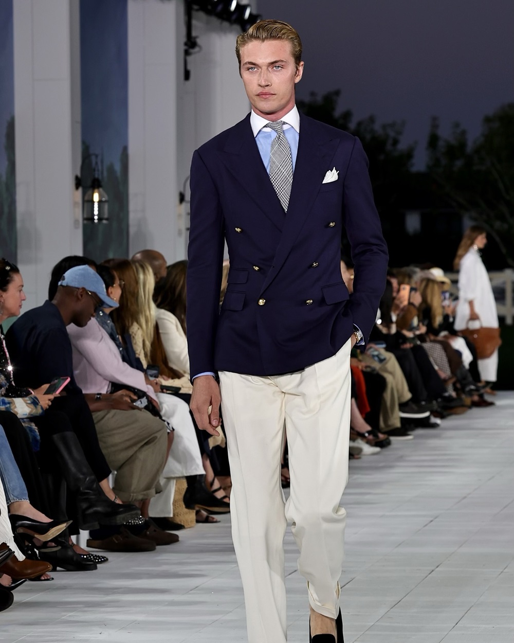 All American: Model Lucky Blue Smith walking for Ralph Lauren in September. Photo / @luckybsmith