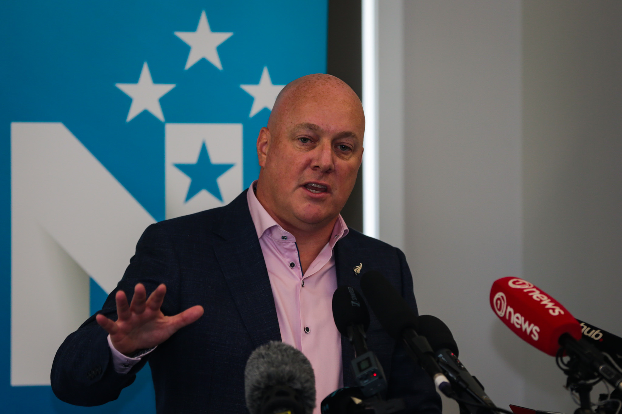 National leader Christopher Luxon speaks at the party conference in Napier. Photo / Paul Taylor