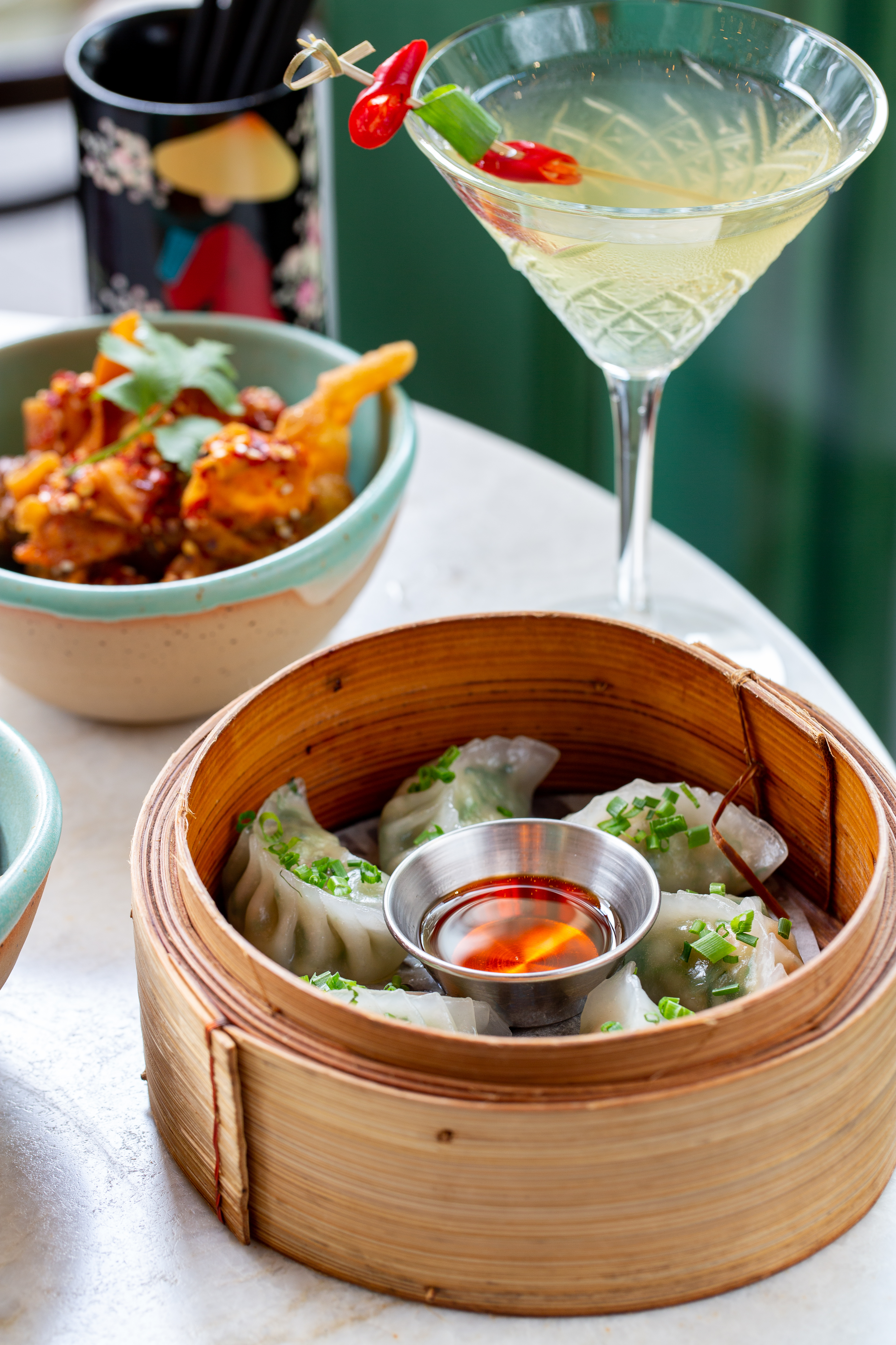 The steamed dumplings and pork fried dumplings on the menu at Perch restaurant in Britomart. Photo / Babiche Martens