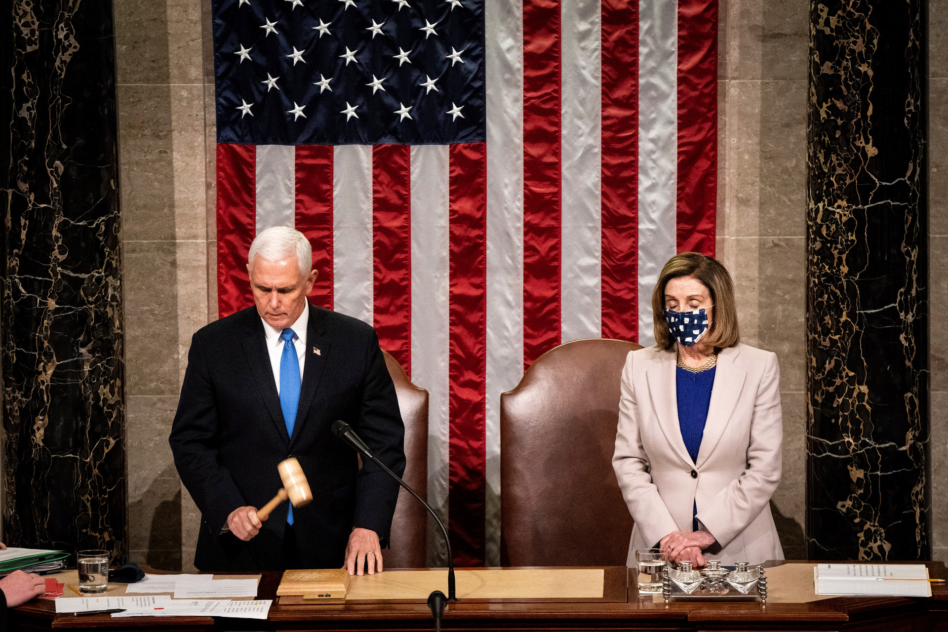 Vice President Mike Pence and Speaker of the House Nancy Pelosi. Photo / AP