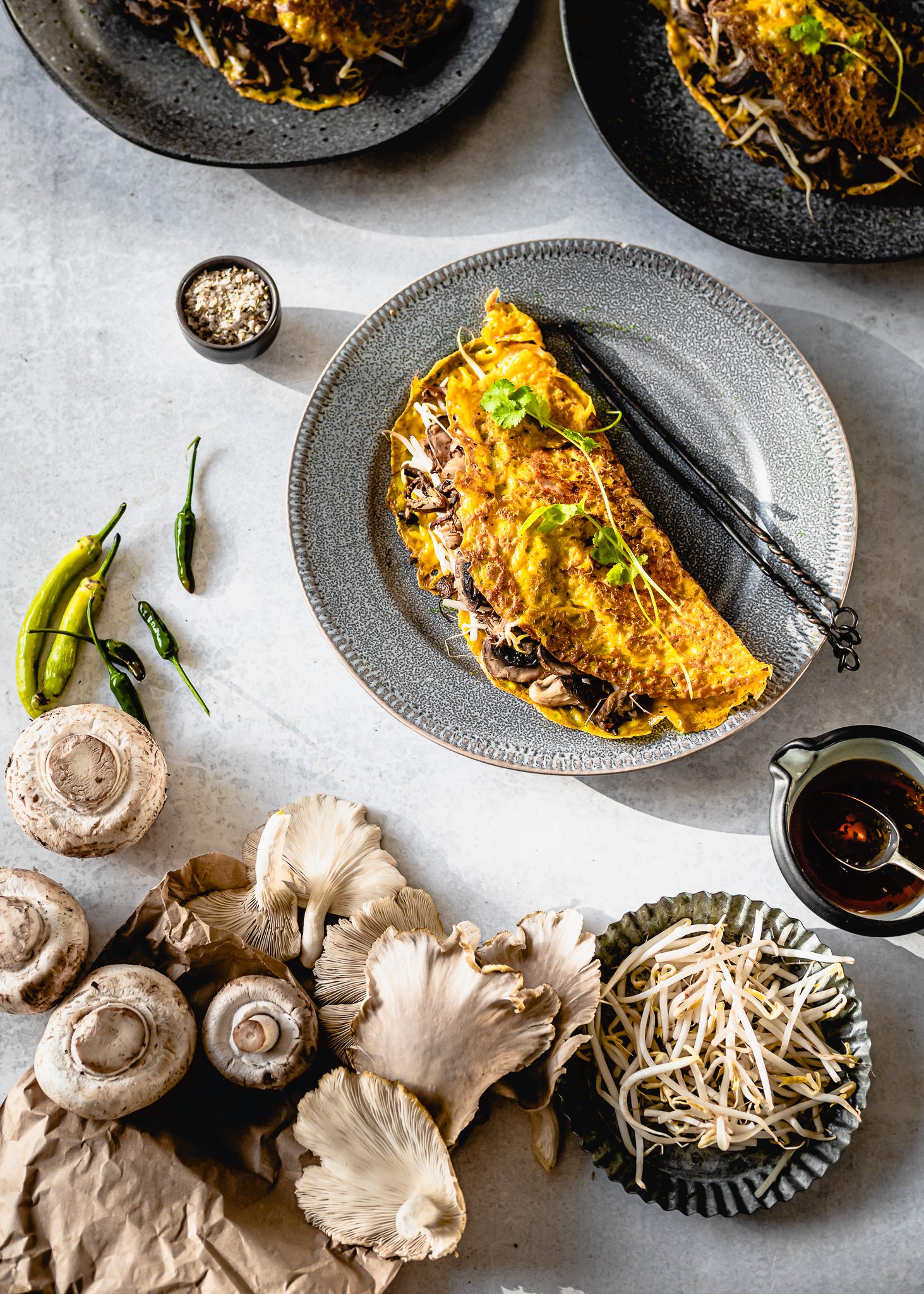 Mushroom and ginger banh xeo. Photo / Olivia Moore - That Green Olive.