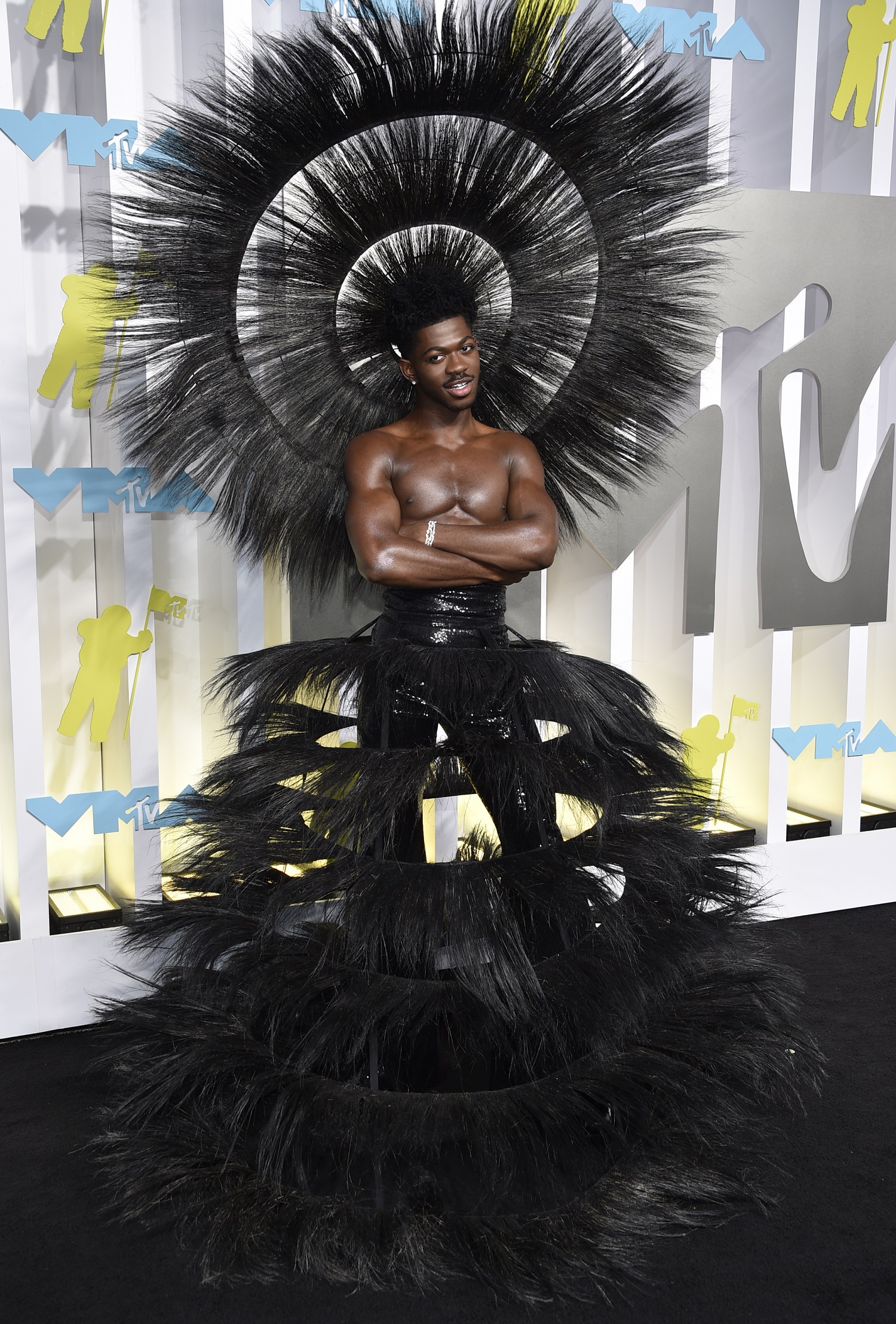 Big hat energy: Lil Nas X arrives at the MTV Video Music Awards. Photo / Getty Images