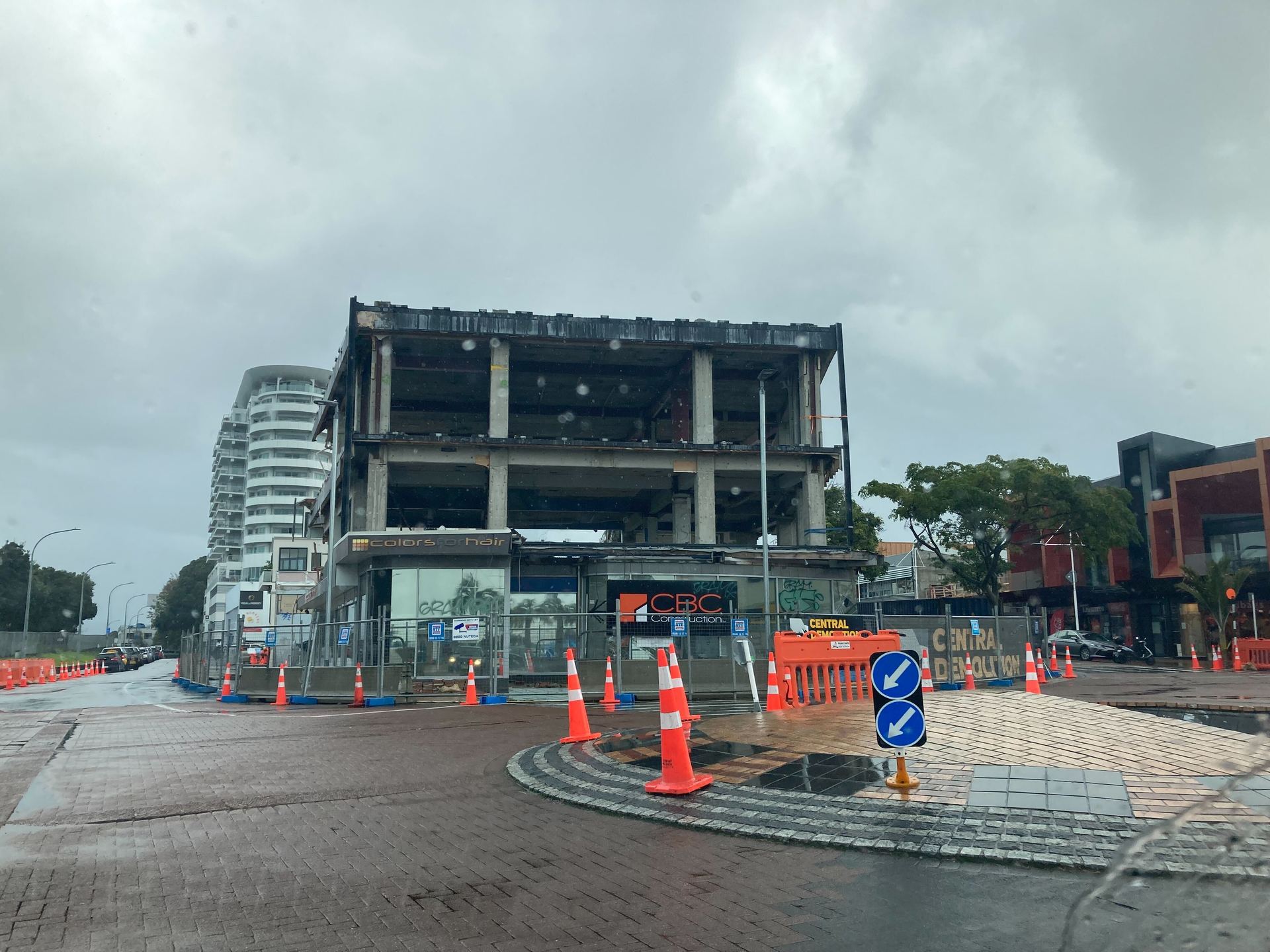 Demolition of the former Westpac building at 2 Devonport Rd is nearly complete. Photo / Zoe Hunter 
