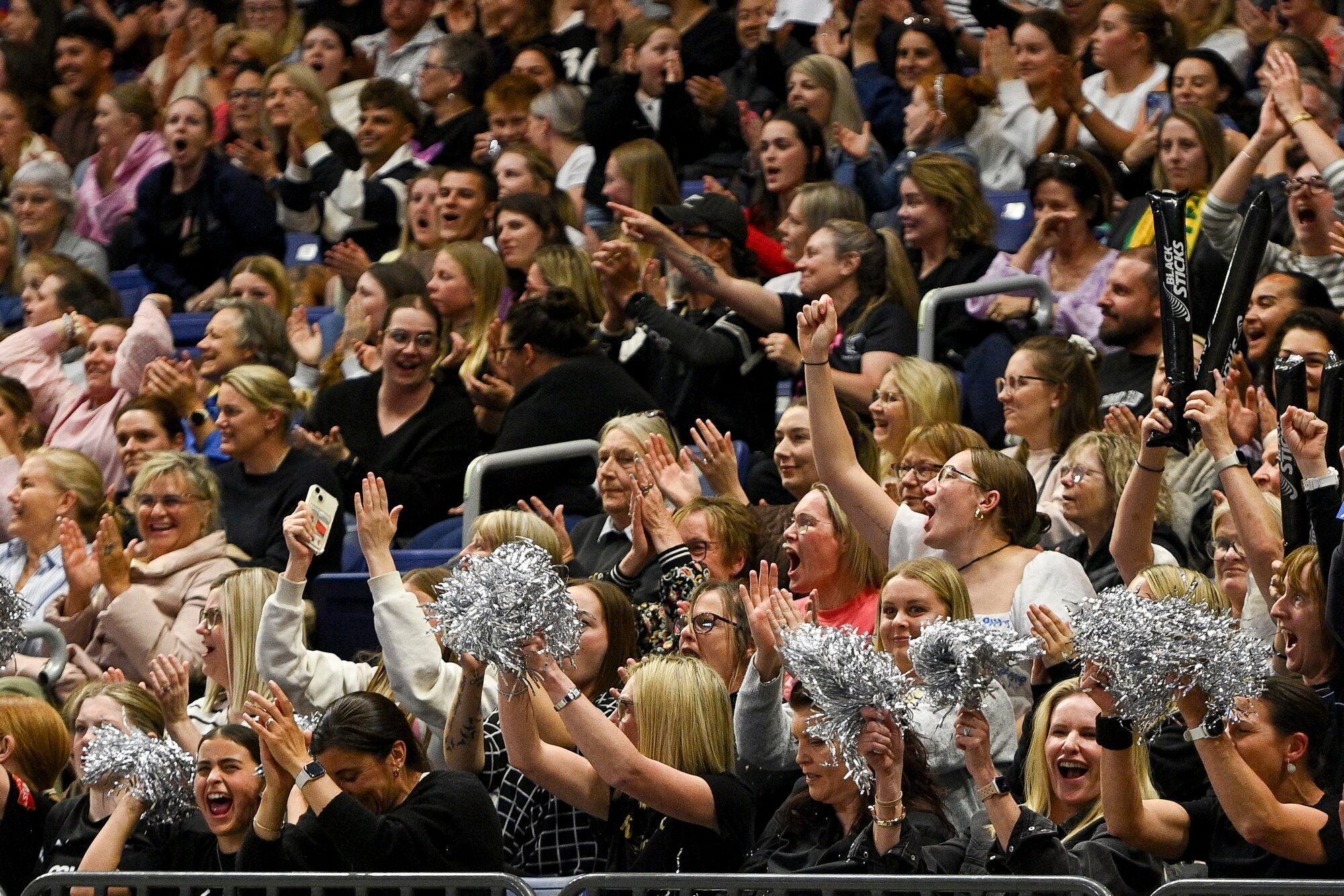 Netball fans filled Hamilton’s Globox Arena to watch the Silver Ferns beat Australia in test three last weekend. Photo / Photosport