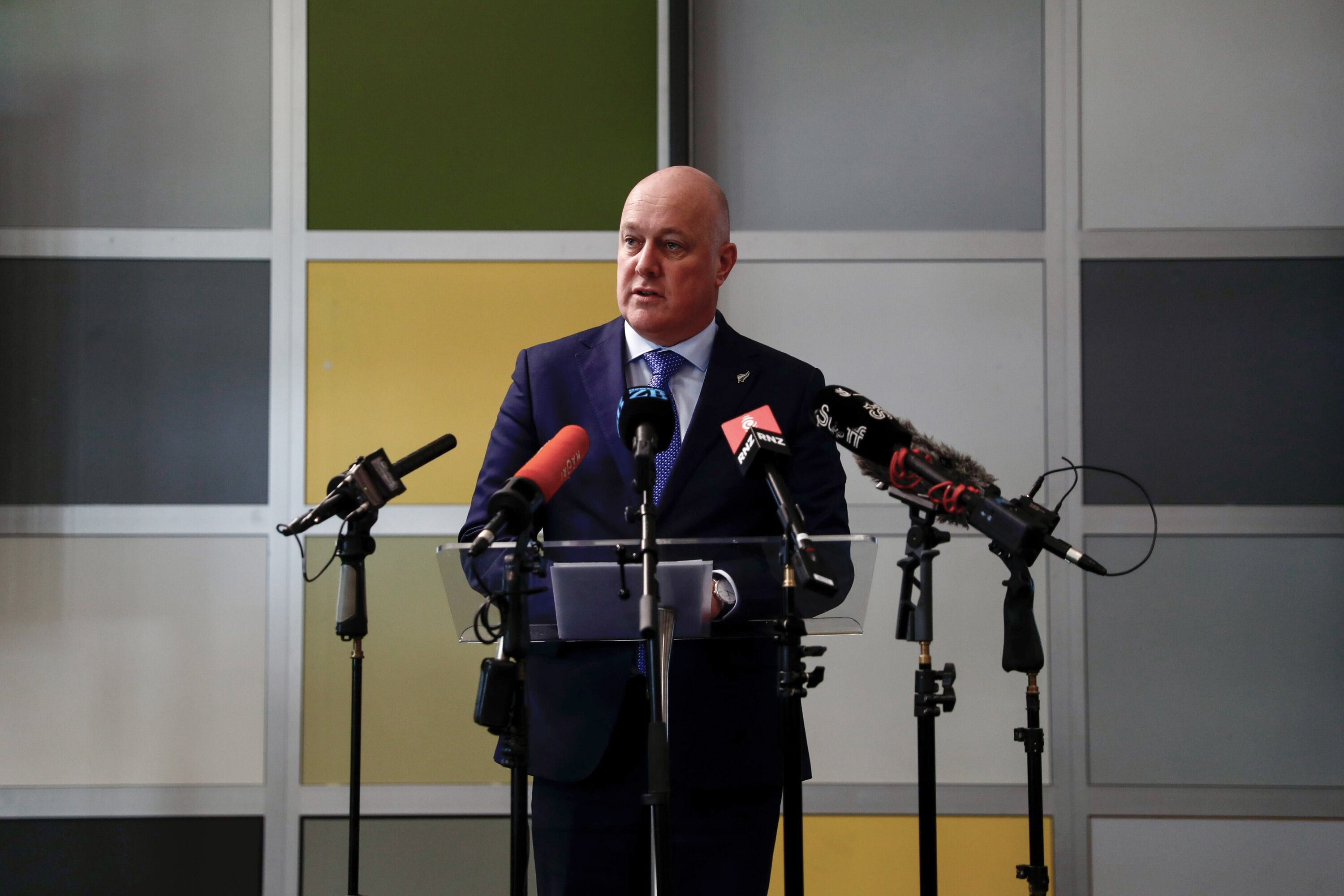 Prime Minister Christopher Luxon making the mental health announcement at Middlemore Hospital in Auckland today. Photo / Dean Purcell