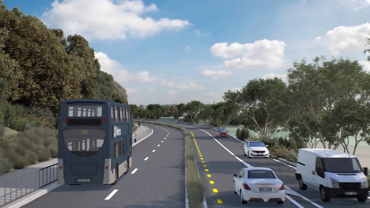 Artist's impression of the first stage of the Eastern Busway between Panmure and Pakuranga. Photo / Supplied