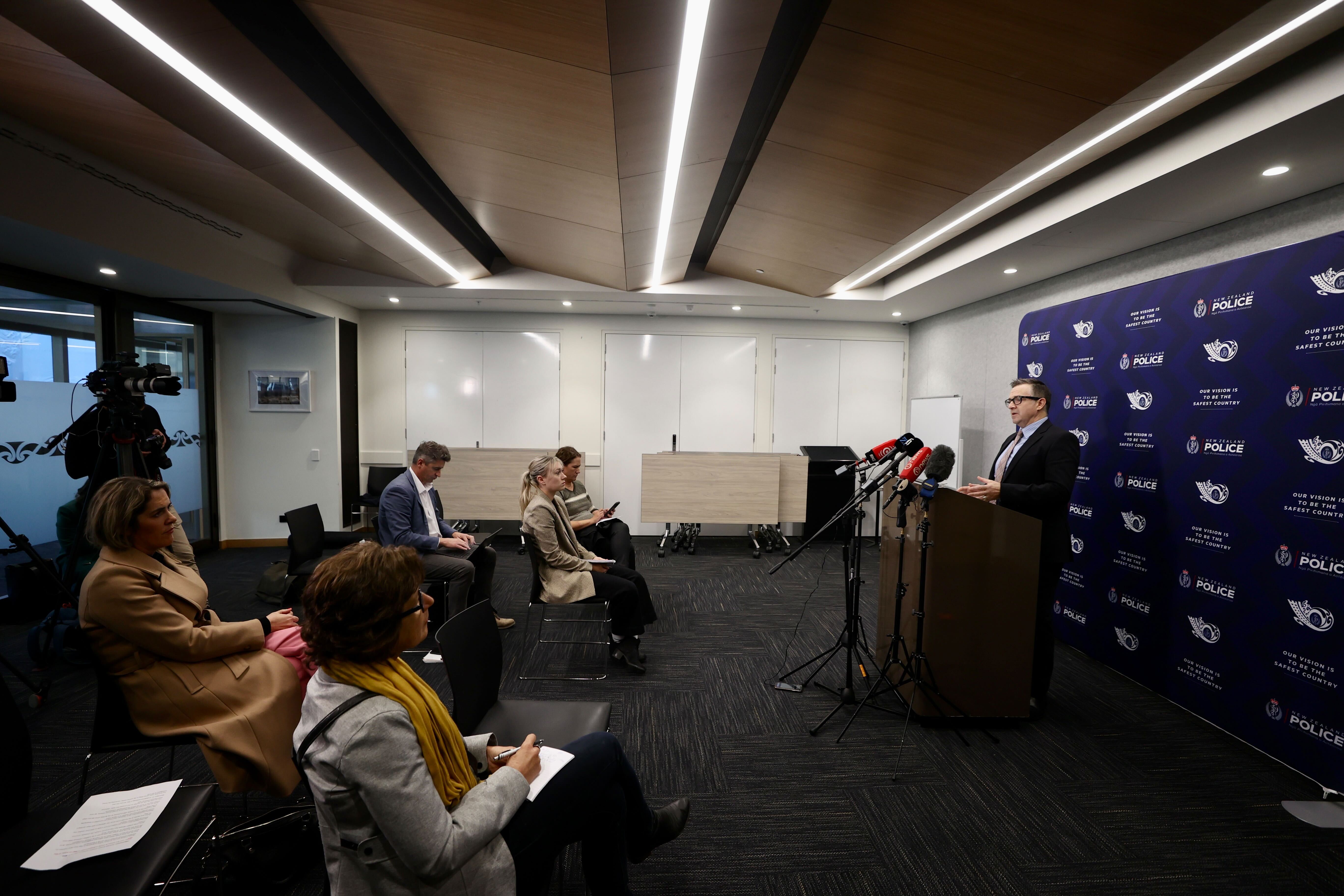 Detective Superintendent Darryl Sweeney, the current officer in charge of the police investigation, took questions at a media conference today. Photo / George Heard