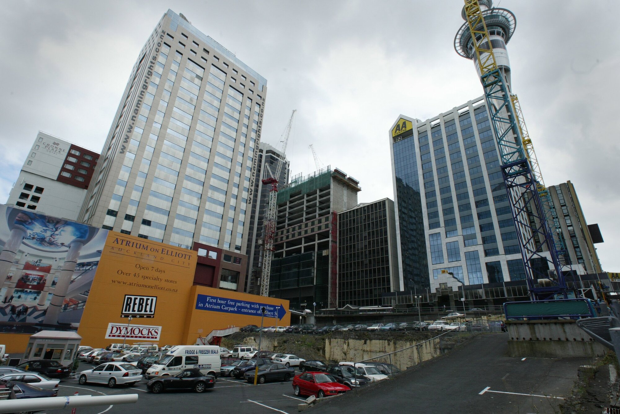 The former Royal Hotel Site in Central Auckland. Chase demolished the former hotel with a view to shifting the Farmers operation to there. The present Korean Owners plan a 40-level apartment tower for the site – but it remains a carpark. Photo / Paul Estcourt