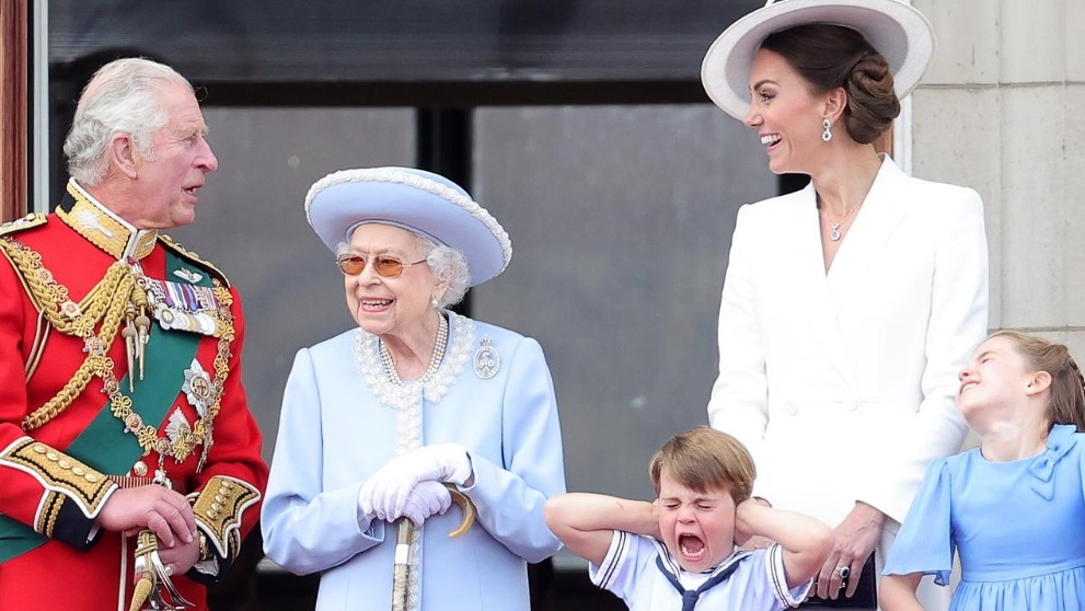 Prince Louis provided plenty of attention for the waiting crowds. Photo / Getty Images