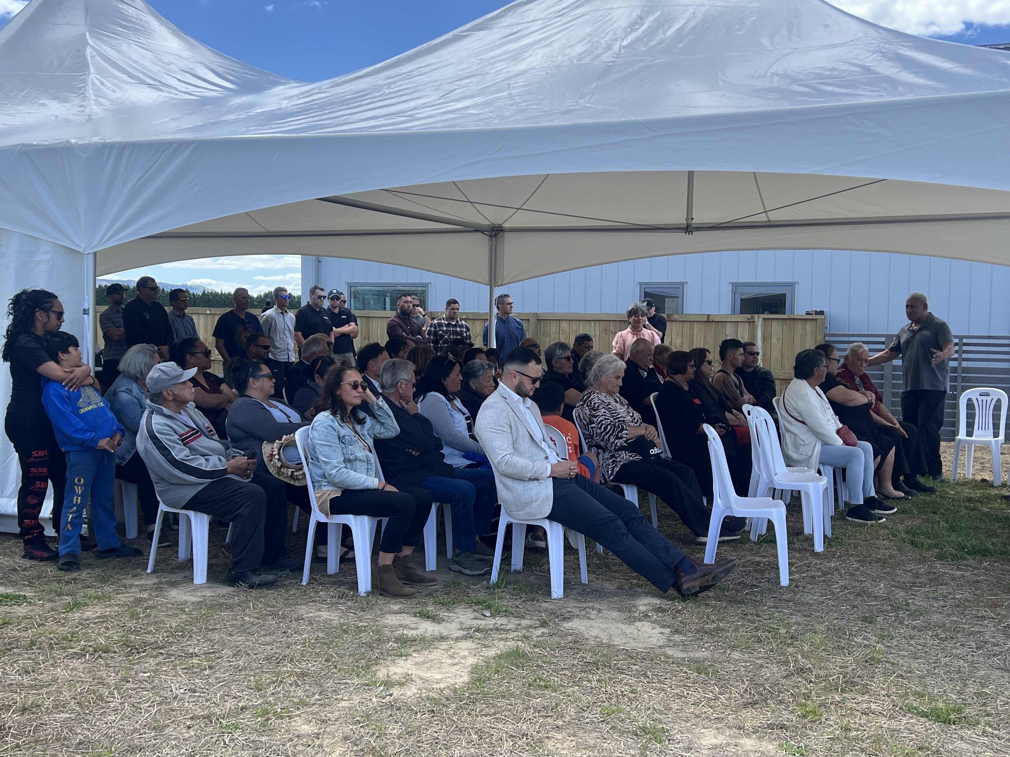 Invited guests at the opening of Ōwhata Kōhanga Rākau. Photo / Kelly Makiha