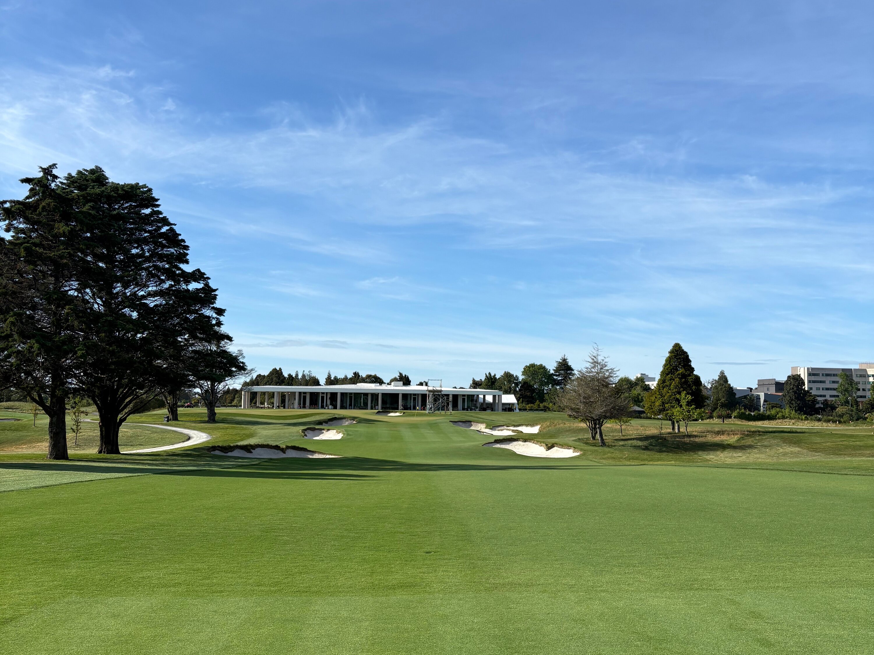 Royal Auckland and Grange's 18th hole has been converted from a par four to a par three for added drama. Photo / Will Toogood