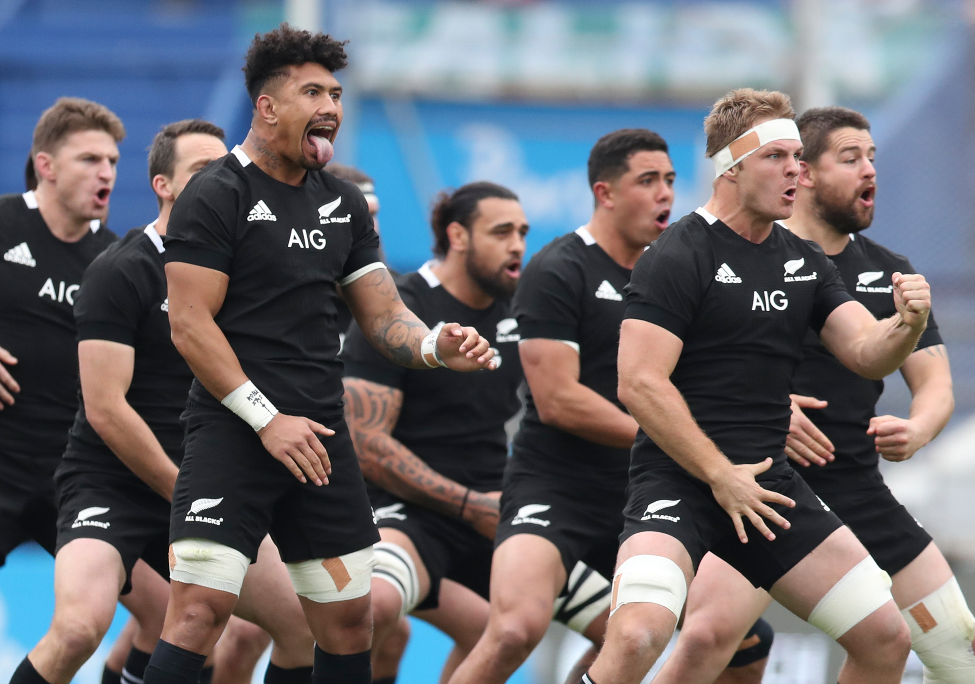 New Zealand's All Blacks players perform the Haka during a rugby championship match against Argentina's Los Pumas, in Buenos Aires, Argentina, Saturday. Photo / AP