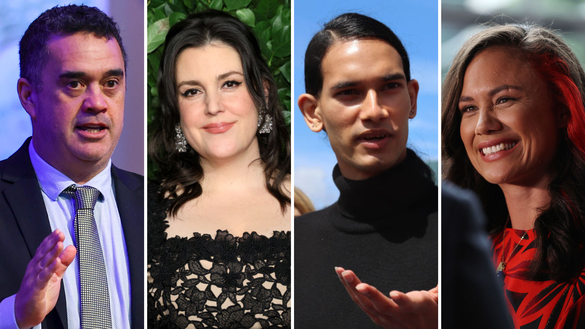 Rangi Mātāmua, Melanie Lynskey, Shaneel Lal and Ruby Tui made it to the Listener's top 100 list. Photos / Getty Images