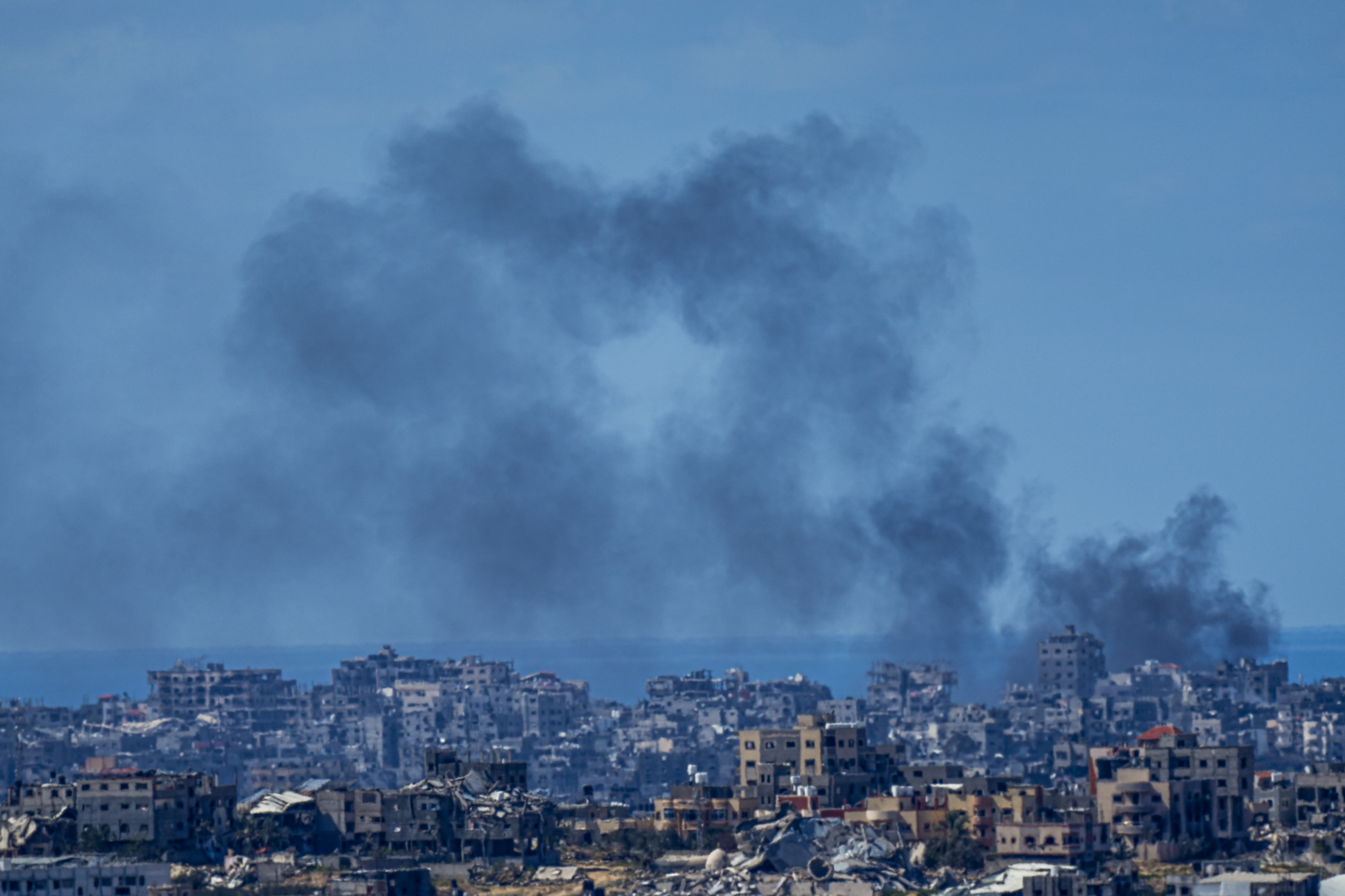 Smoke rises in the northern Gaza Strip on Sunday, March 10, as ceasefire talks between Israel and Hamas stall. Photo / AP