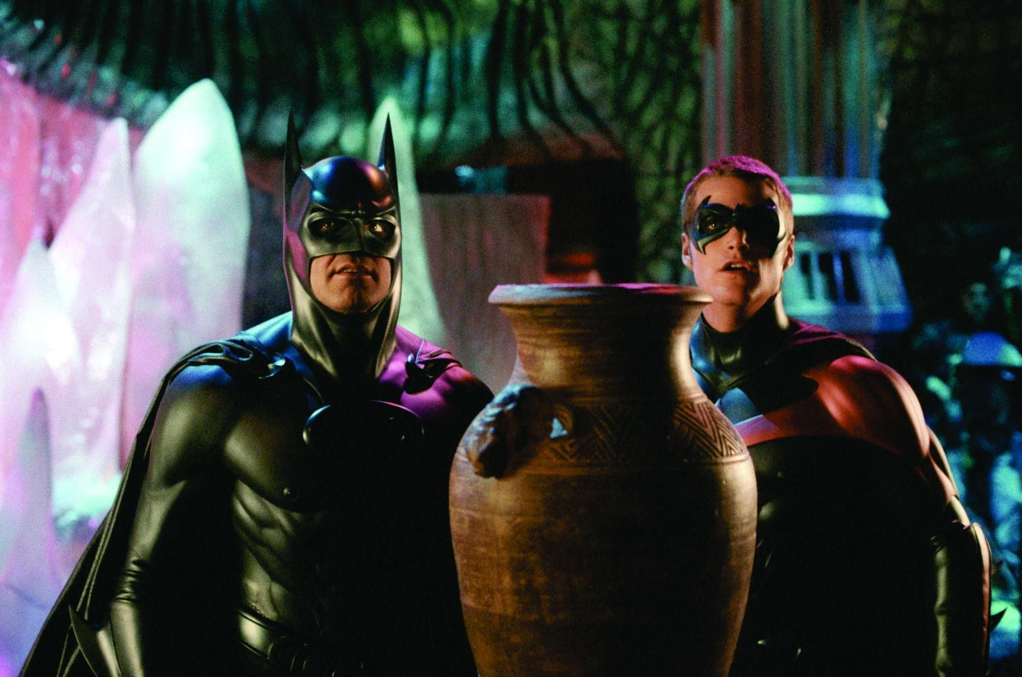 George Clooney and Chris O'Donnell in the 1997 movie Batman & Robin.