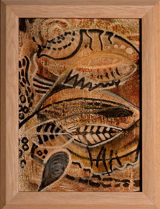 Dame Kāterina Te Hei Koko Mataira, (Ngāti Porou), 'Deep Water', 1957,  mixed media. Collection of Whangārei Art Museum.