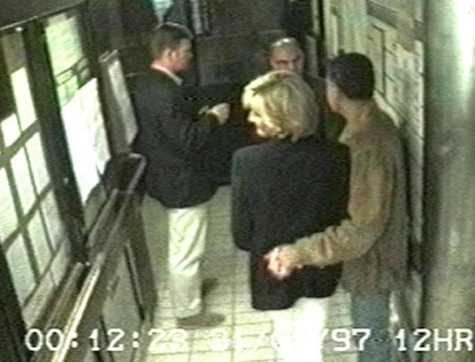 Diana, Dodi, bodyguard Trevor Rees-Jones and driver Henri Paul at the Ritz Hotel in Paris. Photo / CCTV
