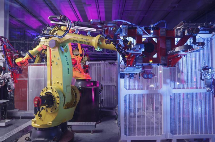 Manufacturing equipment at the Cyber Rodeo grand opening celebration for the new $1.6 billion Tesla Giga Texas manufacturing facility in Austin, Texas. Photo / AP