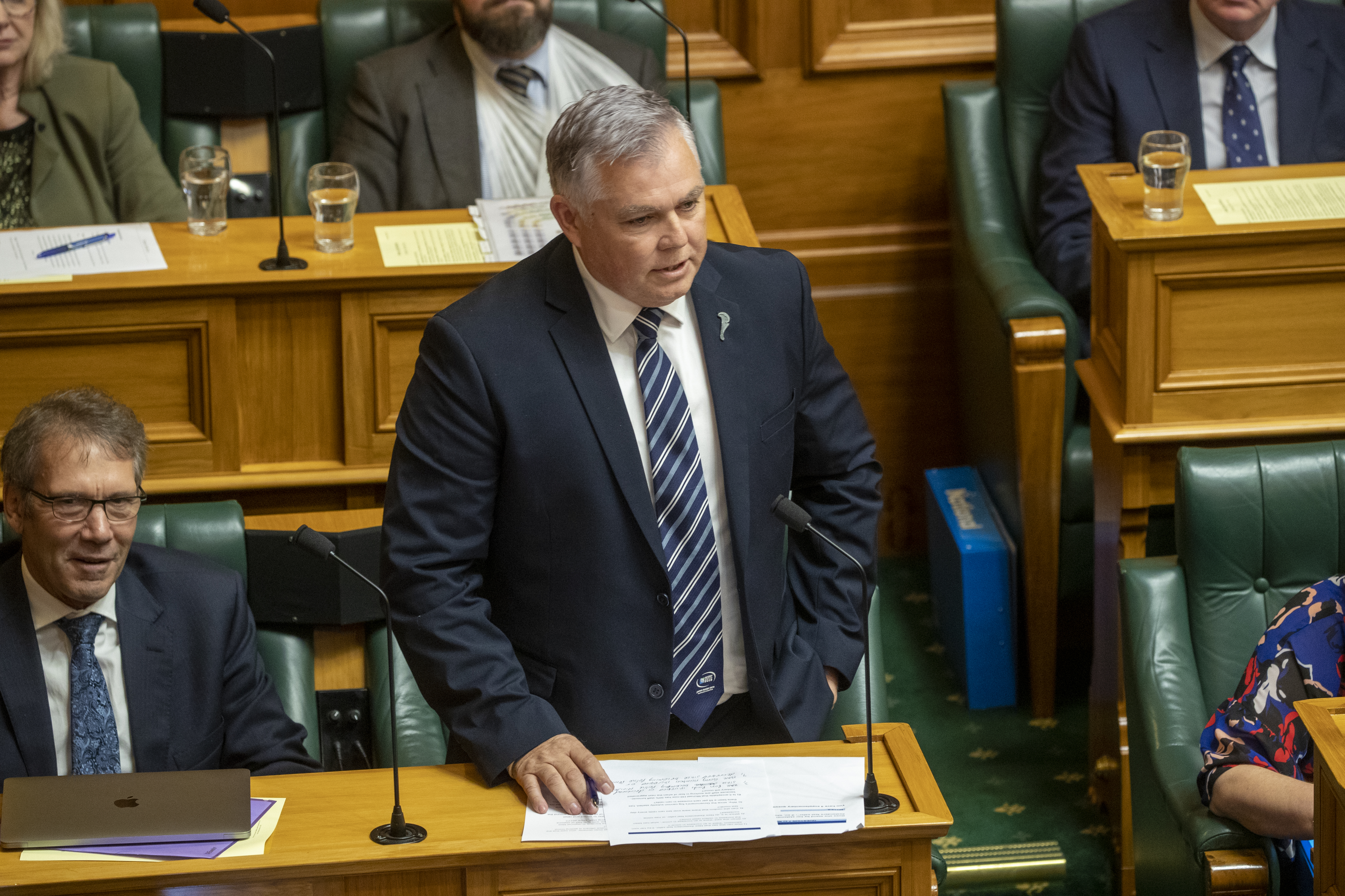 National Police spokesman Mark Mitchell during Question Time in Parliament. Photo / Mark Mitchell