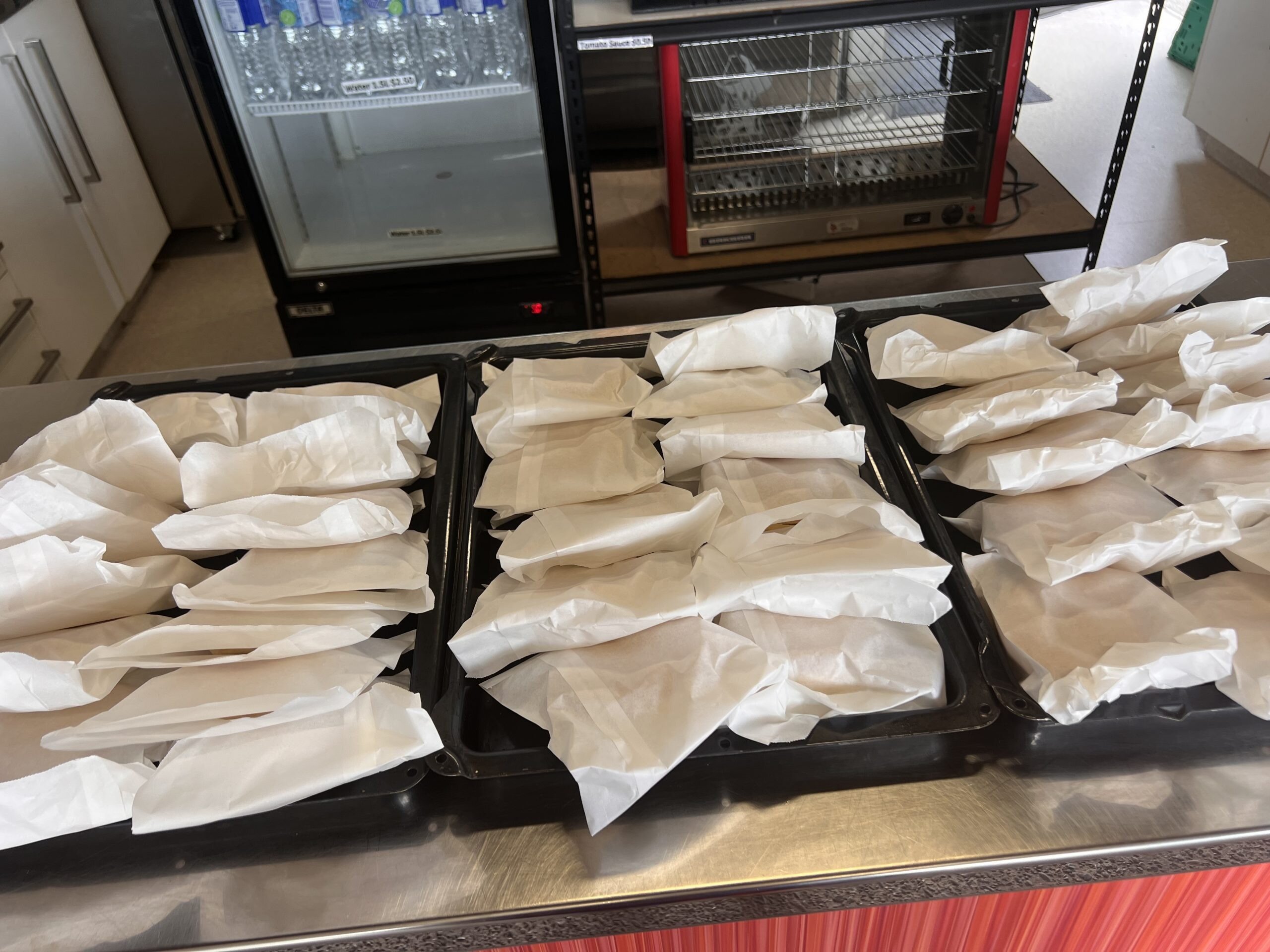 The school had to purchase 200 pies when they were advised on Friday morning the school lunches would be late. Photo / LDR, Mary Afemata