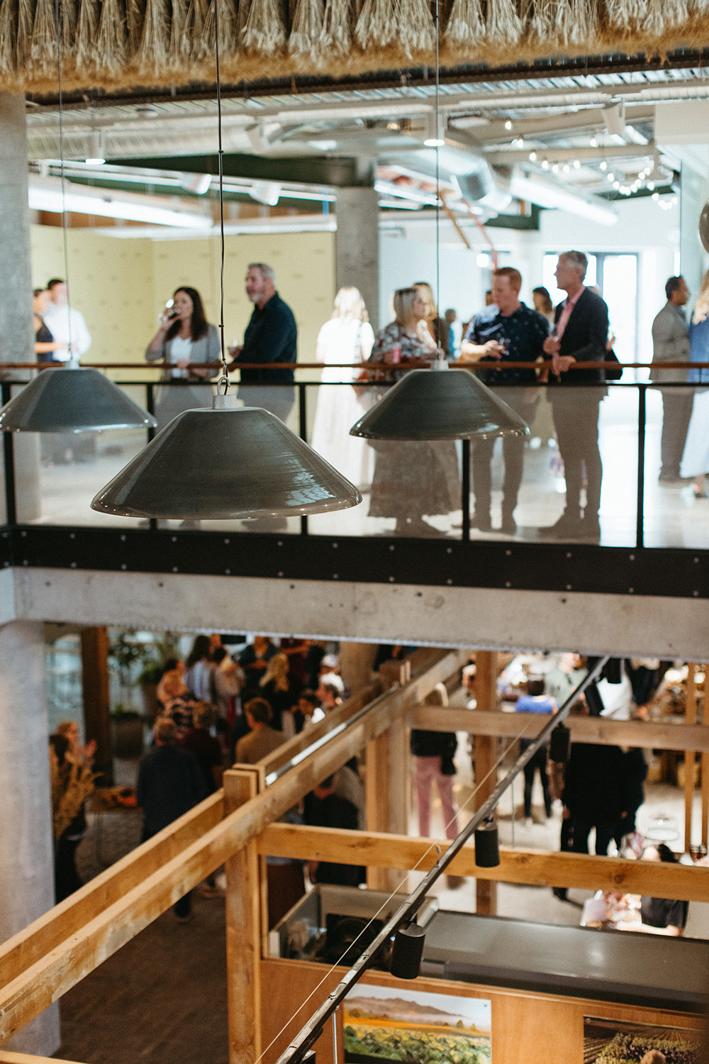 The open plan complex features a string of dried wheat hanging across the ceiling. Photo / Ash Muir