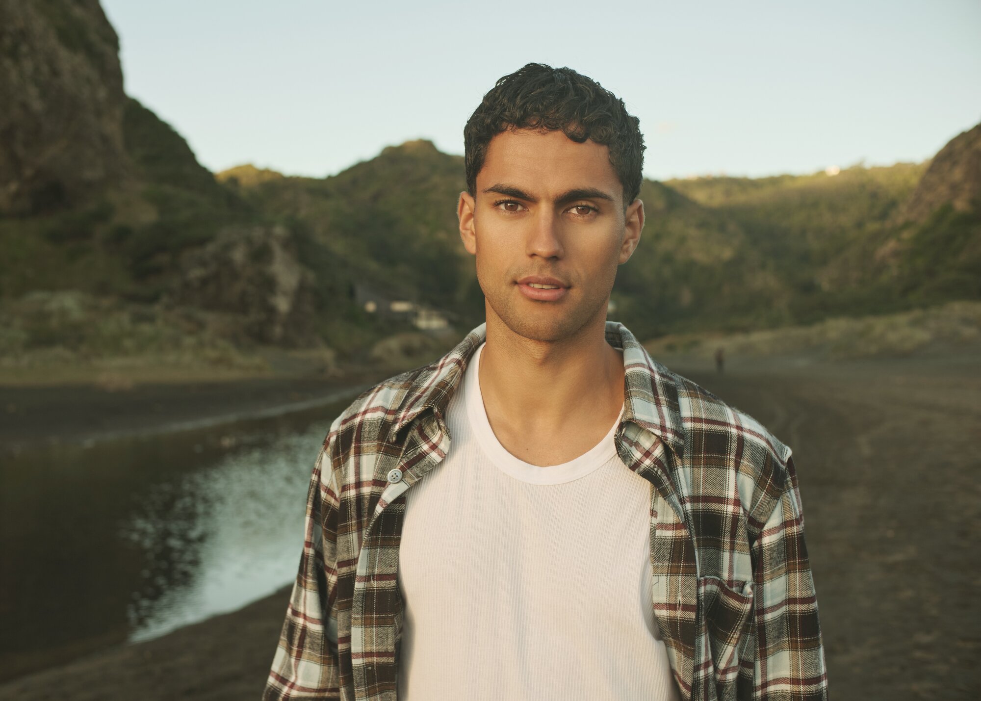 Red Eleven model Elijah Timmins-Scanlon, who claimed Huffer used AI to create a model with his likeness.