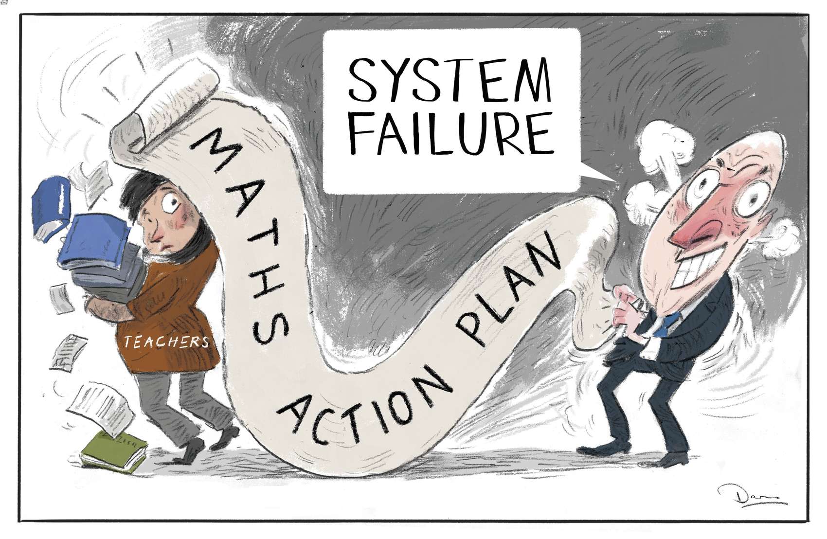 Cartoonist Daron Parton's view on the Government's maths education reform.