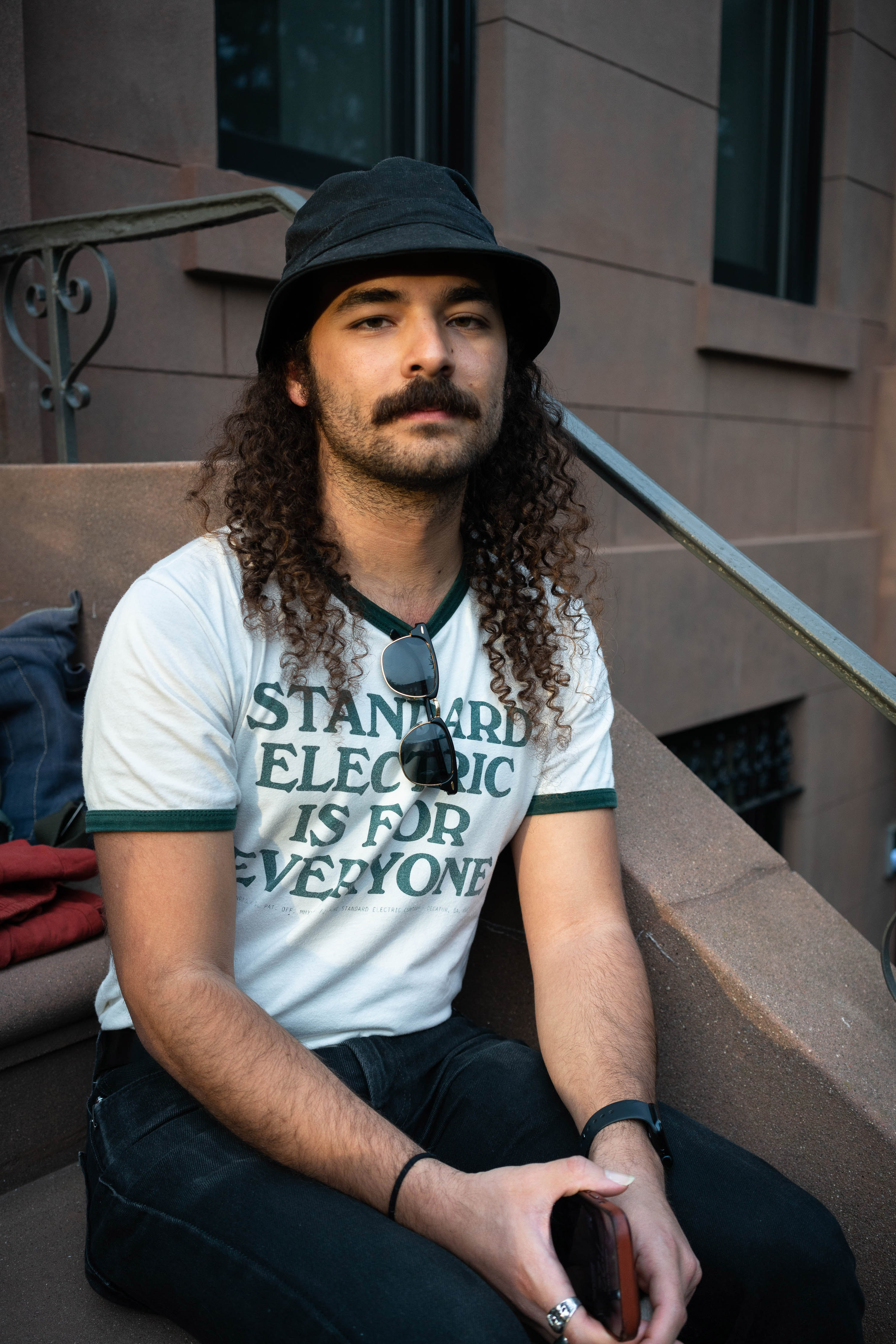 Rubzn Alvarado, a musician, in the Carroll Gardens neighbourhood of Brooklyn. Photo / Ali Cherkis, The New York Times