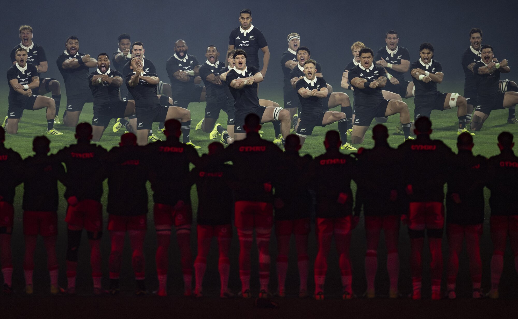 The All Blacks perform the haka ahead of their test against Wales last year. Photo / SmartFrame