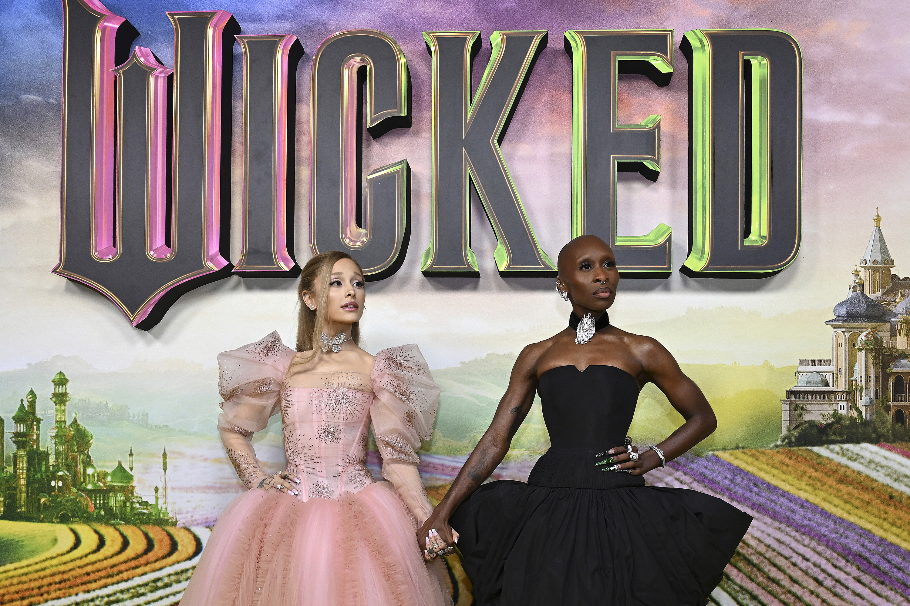Ariana Grande and Cynthia Erivo celebrate the Australian premiere of Wicked in Sydney. Photo / Getty Images