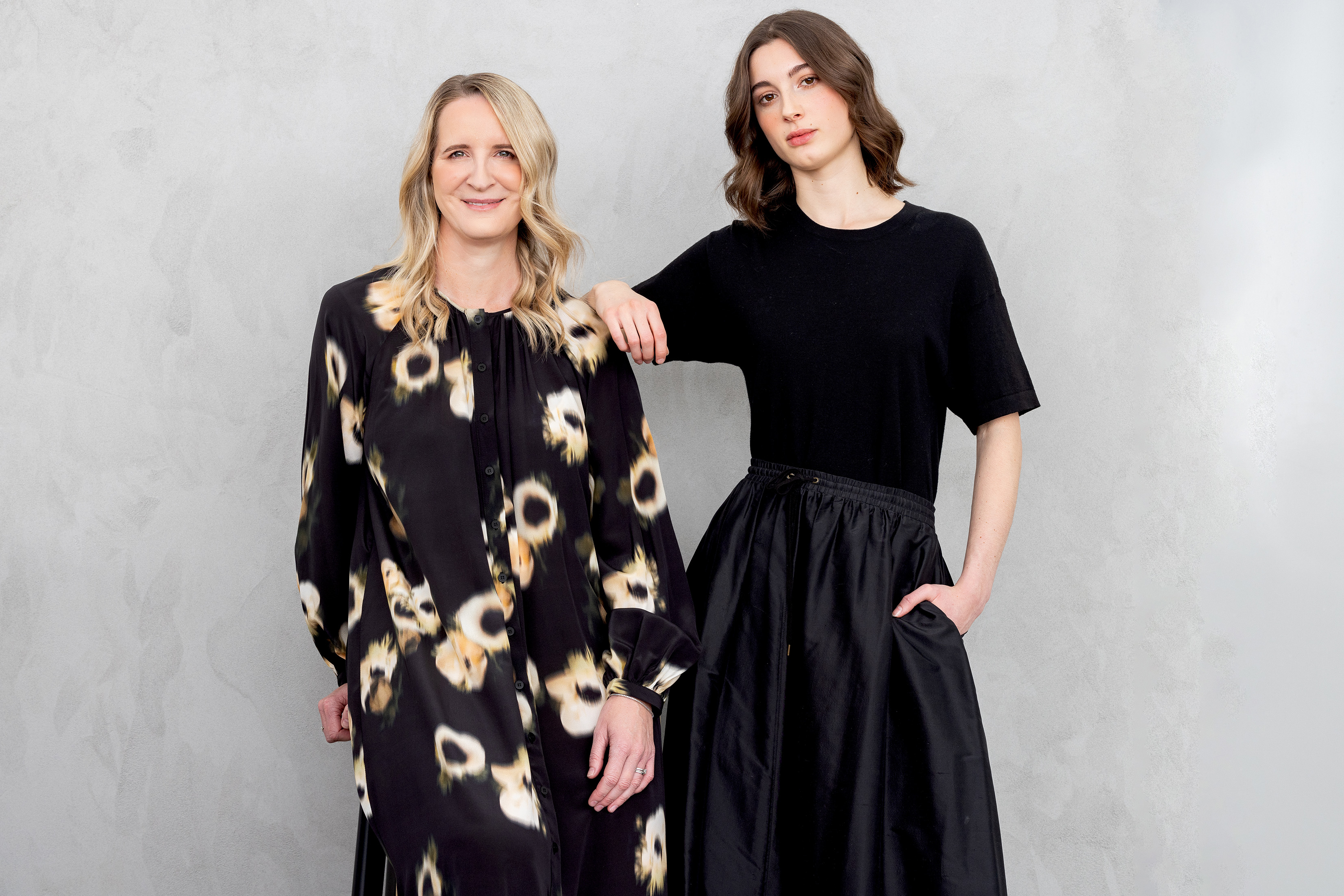 Designer Juliette Hogan and model Lucy from Super MGMT, wearing her designs. Photo / Babiche Martens