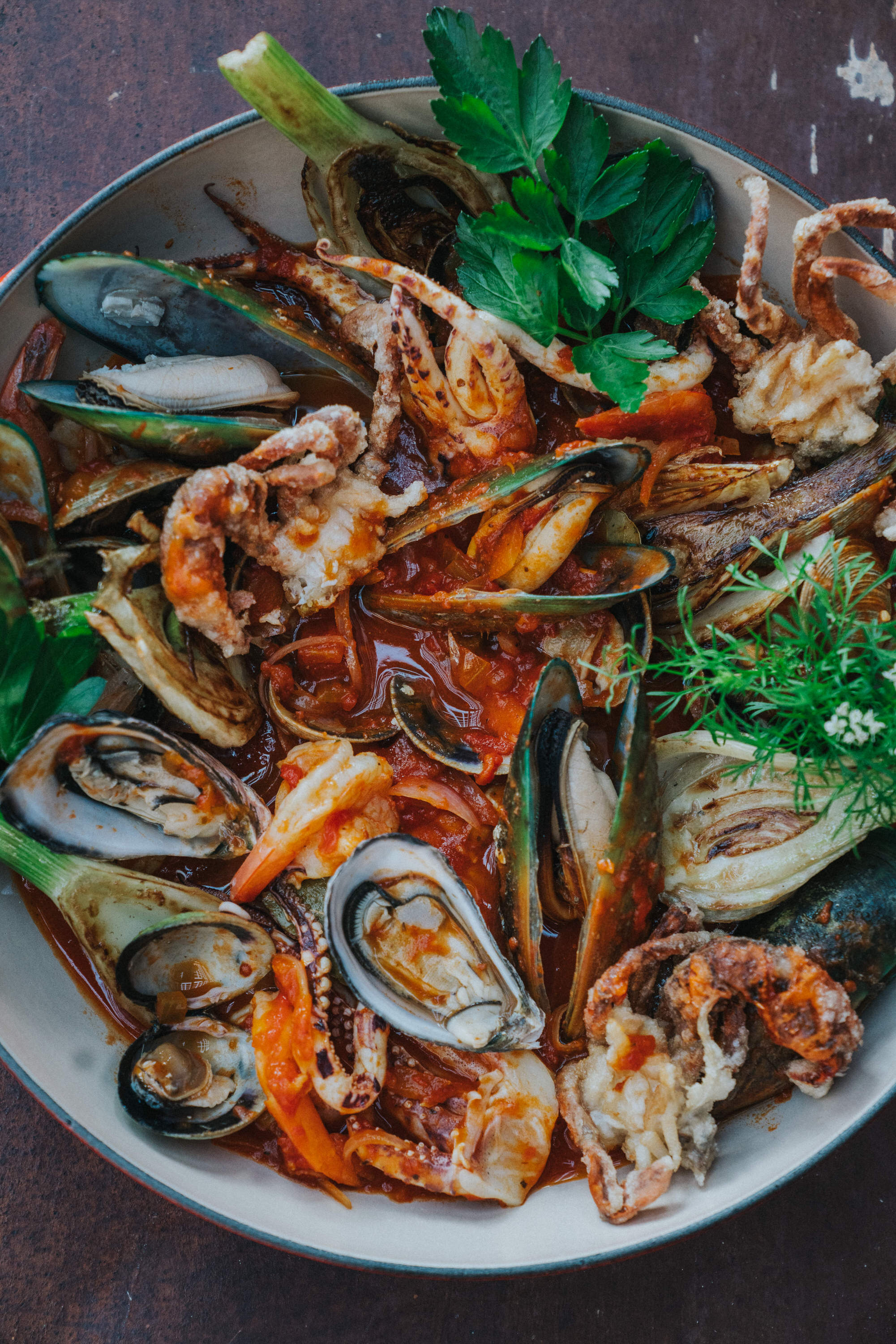 The cioppino at Headquarters Eco Lodge. Photo / Sam Stewart