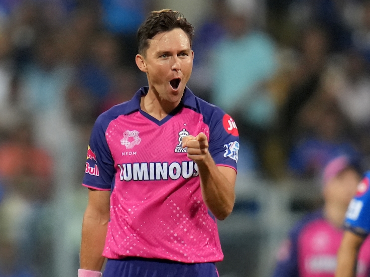Trent Boult of Rajasthan Royals celebrates a wicket during the 2024 Indian Premier League. Photo / Photosport