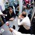 National Party leader John Key and Act Party member John Banks at a cafe in Newmarket during the cup of tea meeting. Photo / Dean Purcell.