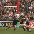 Joel Stransky drops the winning goal for South Africa during the 1995 Rugby World Cup final.
Photo / Allsport
