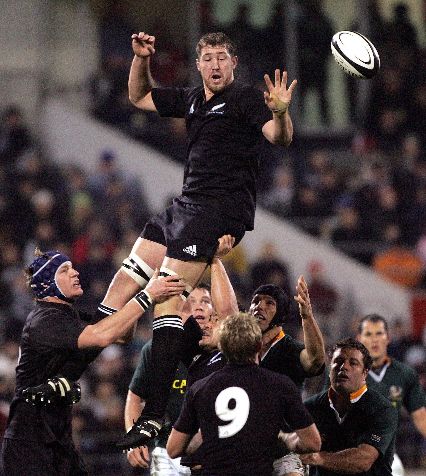 Chris Jack gets possession against the Springboks in Christchurch. Photo / Photosport