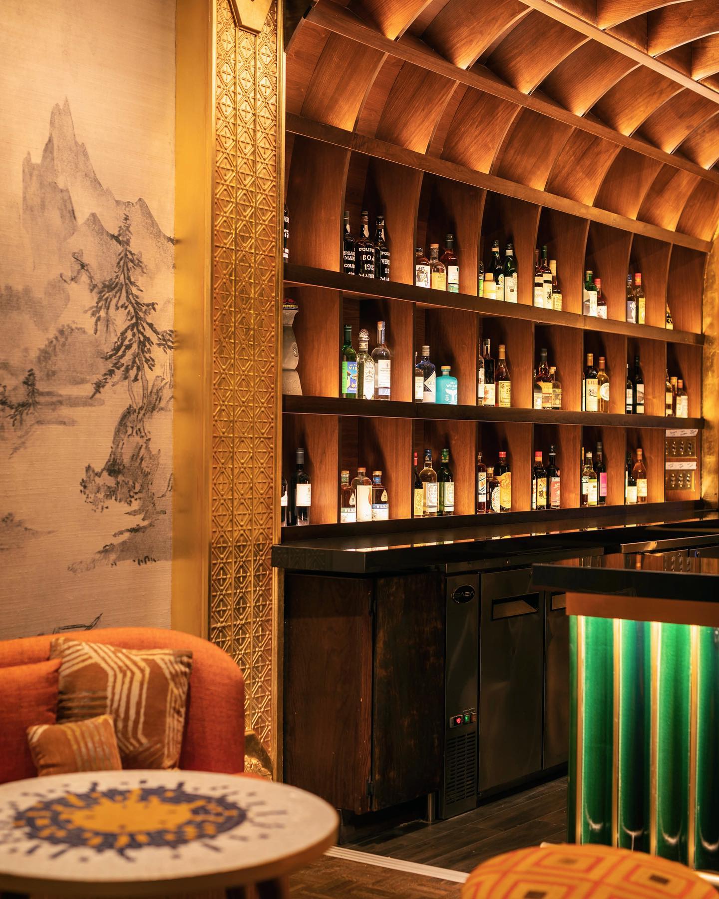 The spectacular interior of intimate Bar Crenn in San Francisco, which serves Michelin-star food. Photo / Instagram, @BarCrenn
