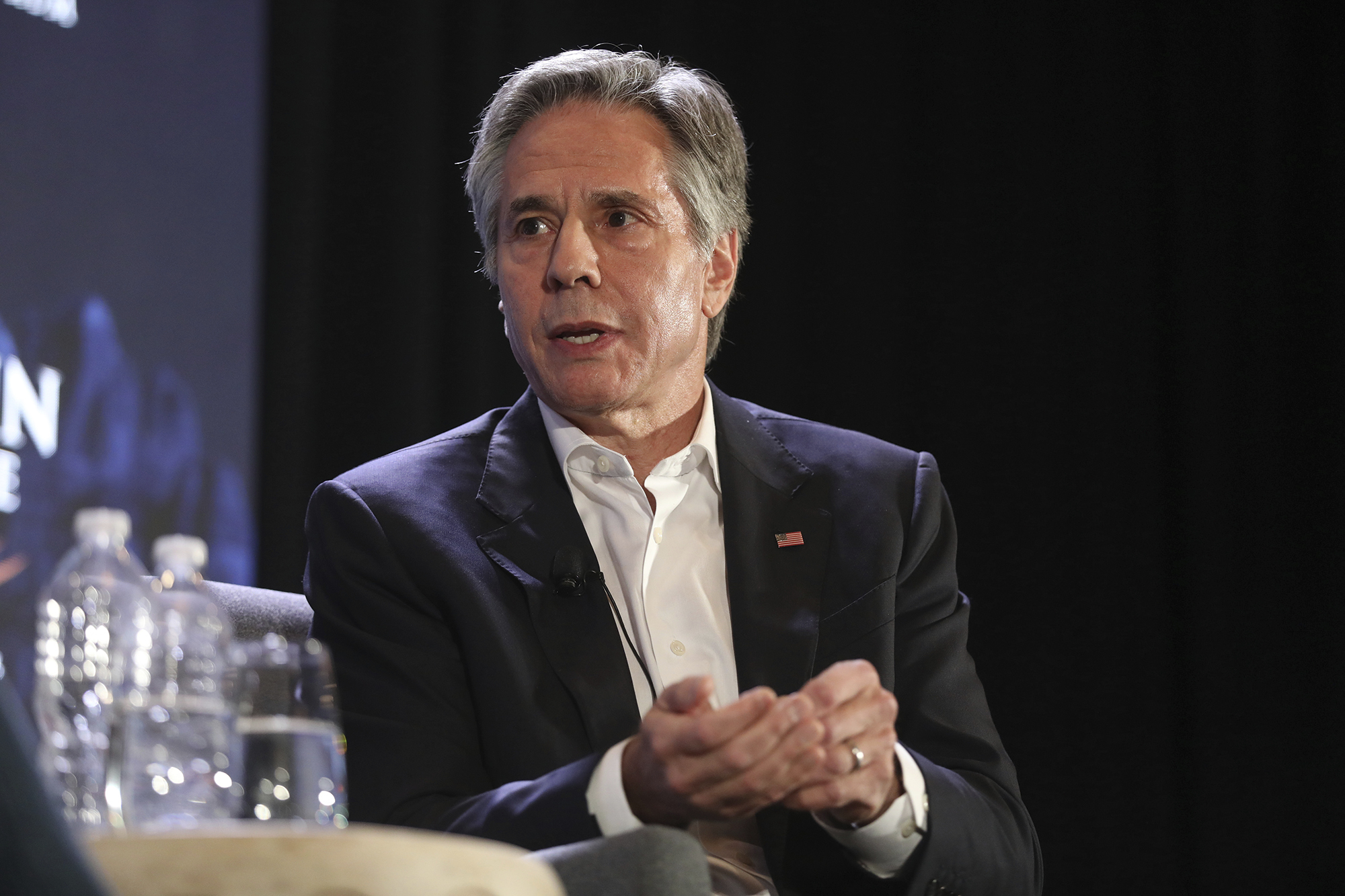 US Secretary of State Antony Blinken talks at the McCain Institute's Sedona Forum in Sedona, Arizona on Friday, May 3, 2024. Photo / AP