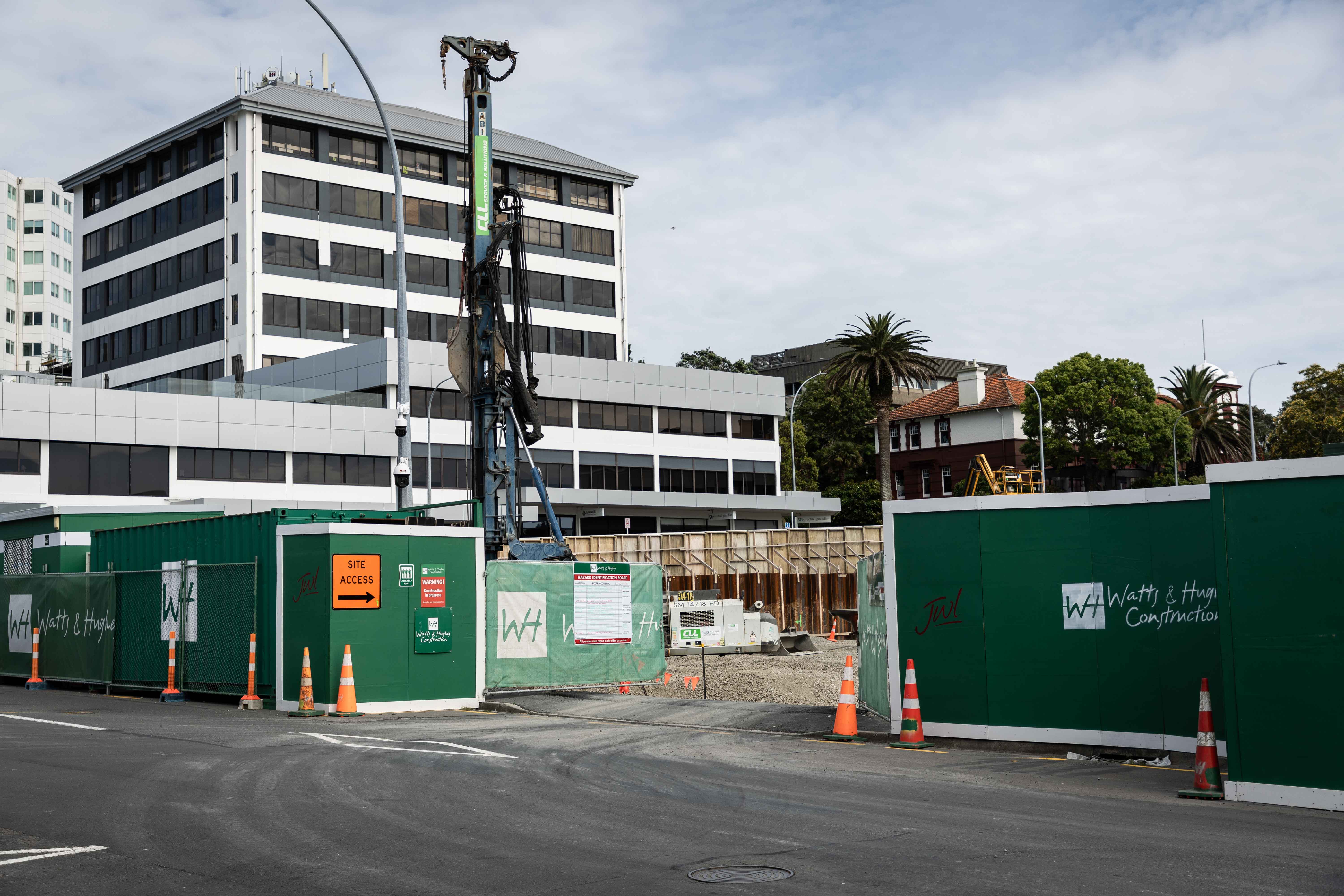 Construction is underway at JWL Investment Trust’s Northern Quarter project on Hamilton St. Photo / Alex Cairns