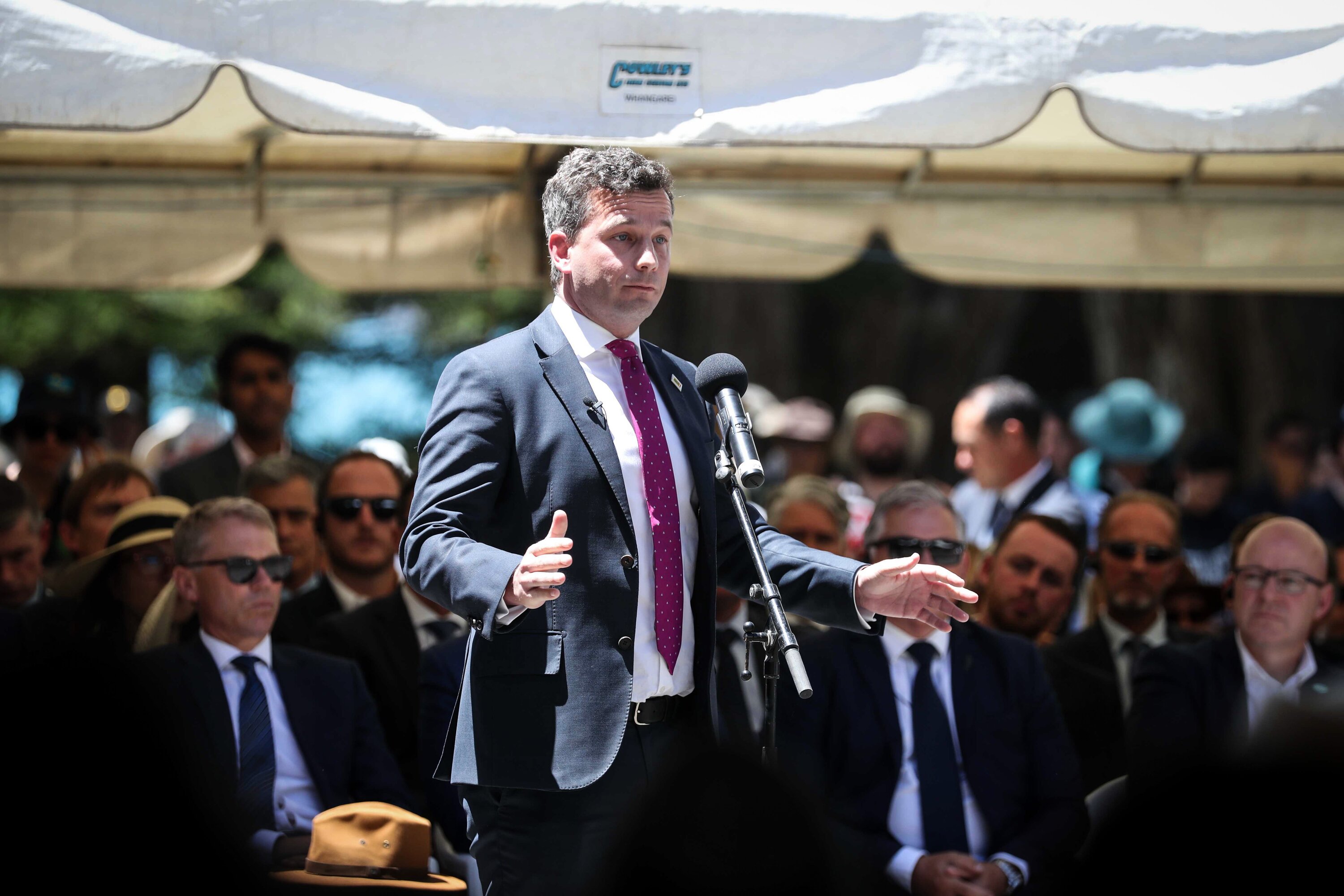 ACT leader David Seymour speaking at Waitangi Treaty House marae ahead of Waitangi Day
Northern Advocate photograph by Michael Cunningham 05 February 2024