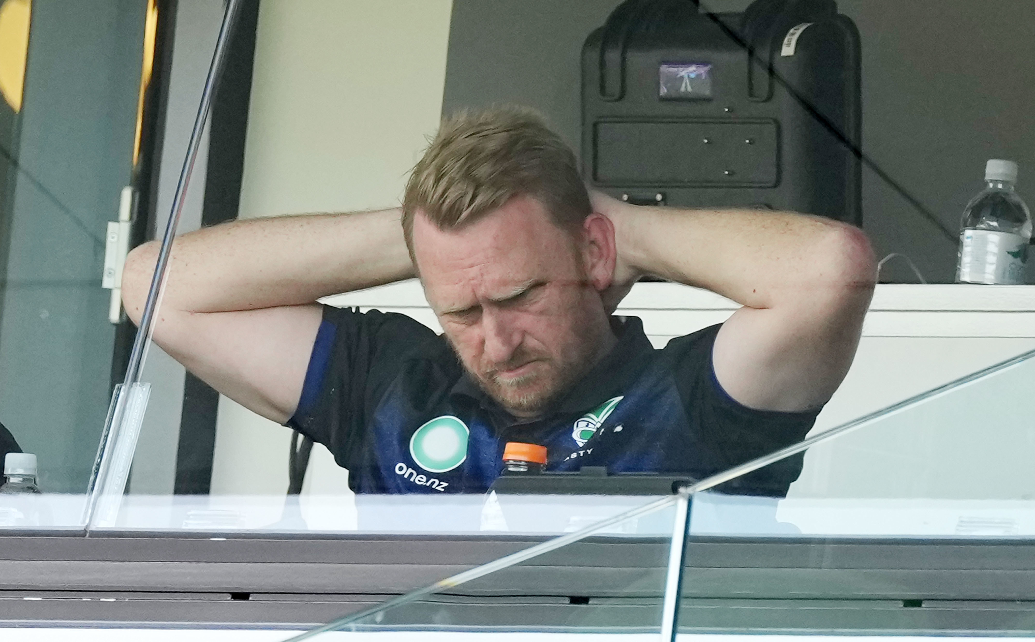 Warriors coach Andrew Webster wasn't happy with some of the referee's call. Photo / Photosport