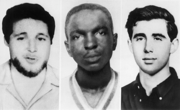 From left, Michael Schwerner, James Chaney, and Andrew Goodman were three CORE civil rights workers who were murdered in Mississippi by members of the Ku Klux Klan. Photo / Getty Images