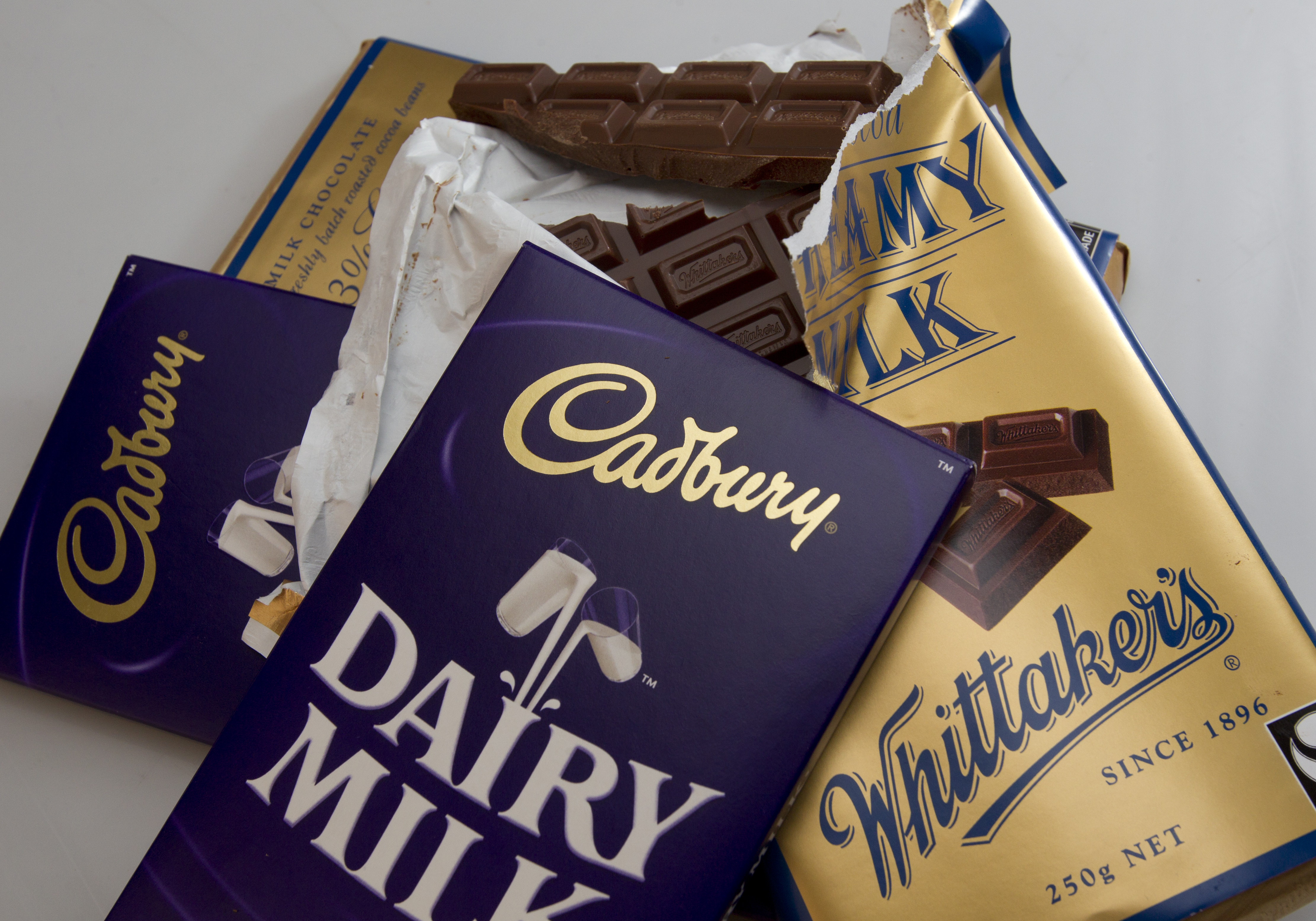 Cadbury and Whittaker's milk chocolate. Photo/Brett Phibbs