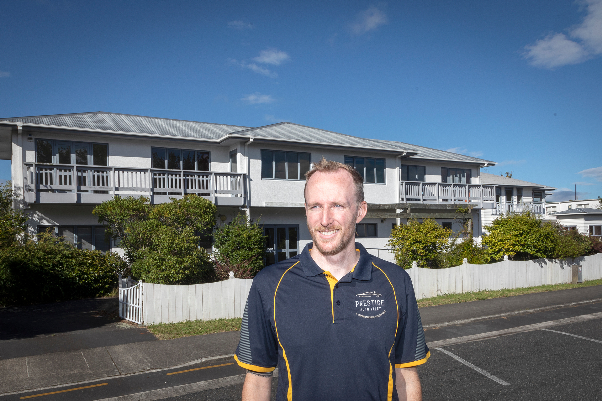 Daniel Harvey from Prestige Auto Valet on Pukuatua St welcomes more housing in Rotorua. Photo / Andrew Warner 