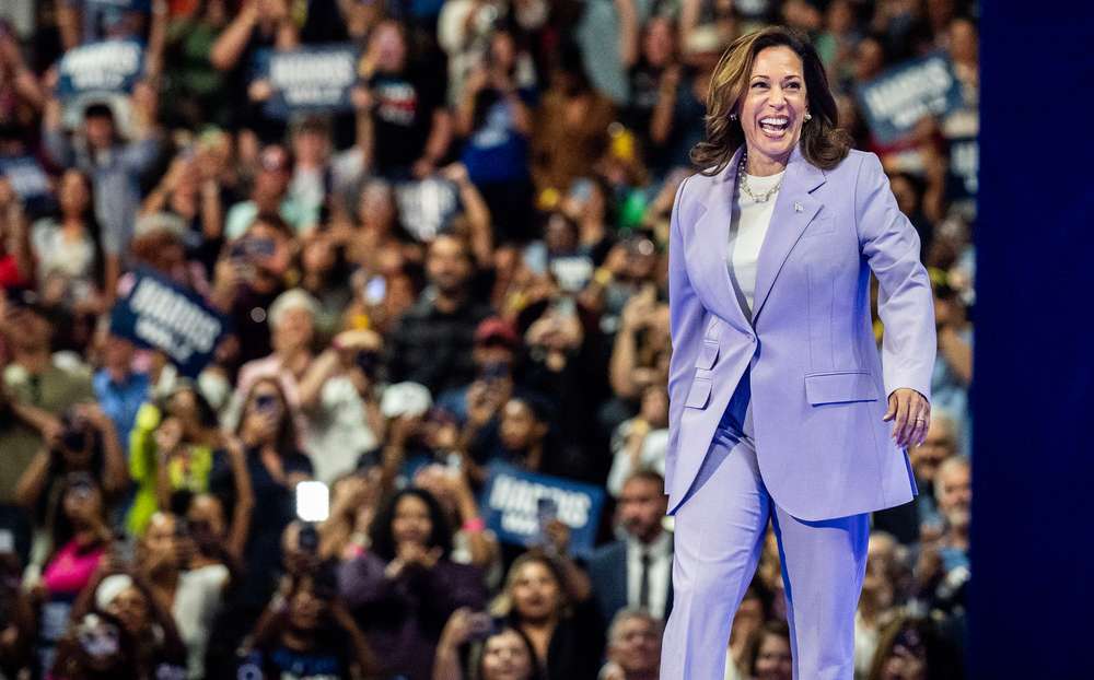 The US presidential race has dramatically been reset since Vice-President Kamala Harris entered it, according to The Washington Post's polling model. Photo / Melina Mara, The Washington Post