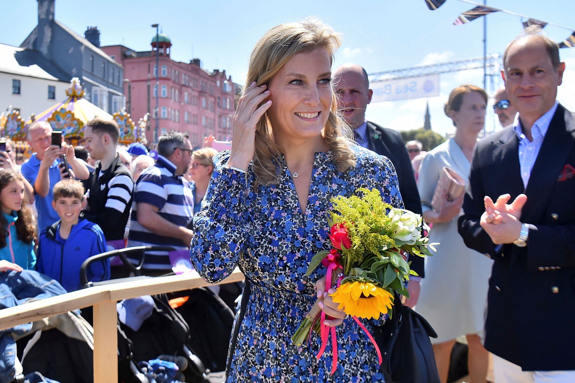 Prince Edward and Sophie, Countess of Wessex during their visit to Bangor, Northern Ireland. Photo / AP