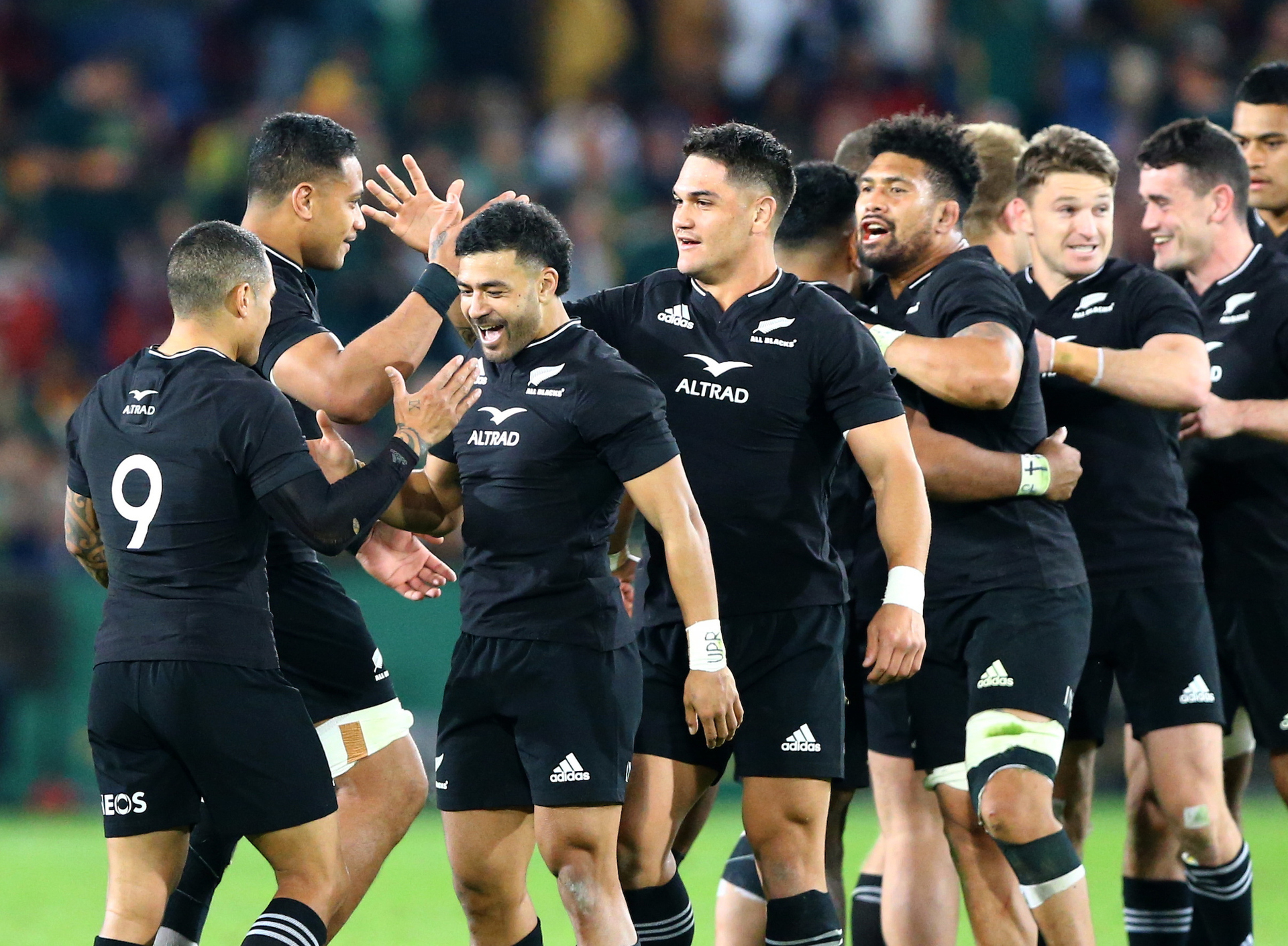 New Zealand celebrate after winning against South Africa. Photo / Photosport.co.nz