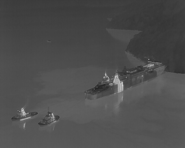 Thermal drone imagery captured by Skyworks shows the moment Port Marlborough’s tugs Maungatea and Monowai free the grounded Aratere.