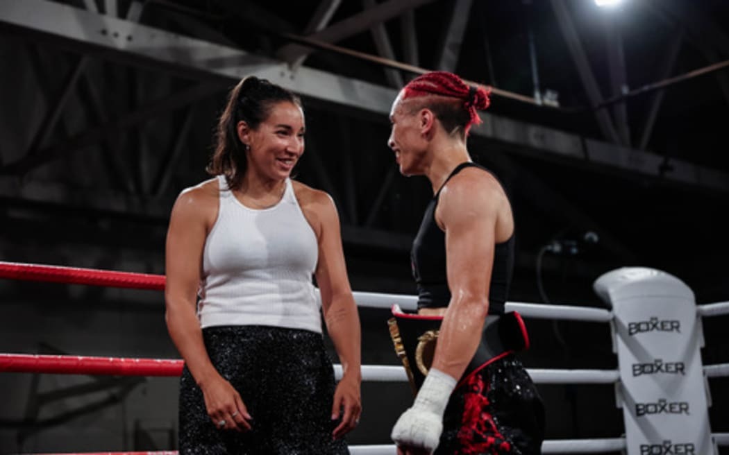 Mea Motu with friend and strength and conditioning coach Alina Peach. Photo / Supplied