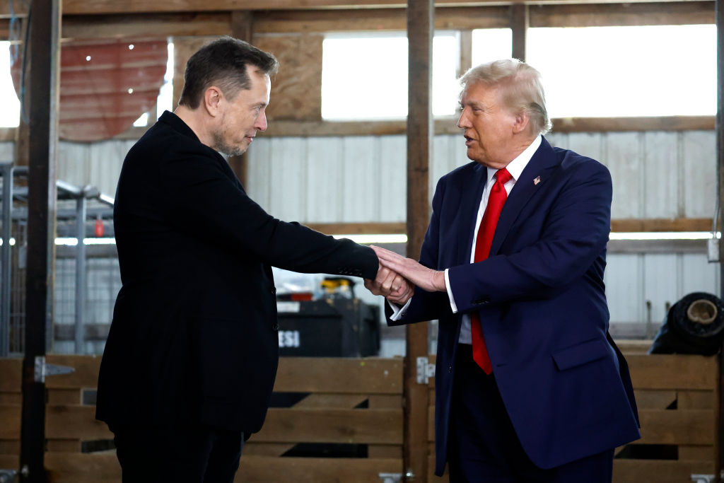 Elon Musk (left) is a senior adviser to President Donald Trump. Photo / Getty Images
